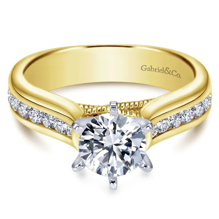 International Diamond Center Rings Gabriel Bridal Collection Yellow Gold Straight Engagement Ring 054 ctw International Diamond Center Rings Gabriel Bridal Collection Yellow Gold Straight Engagement Ring 054 ctw