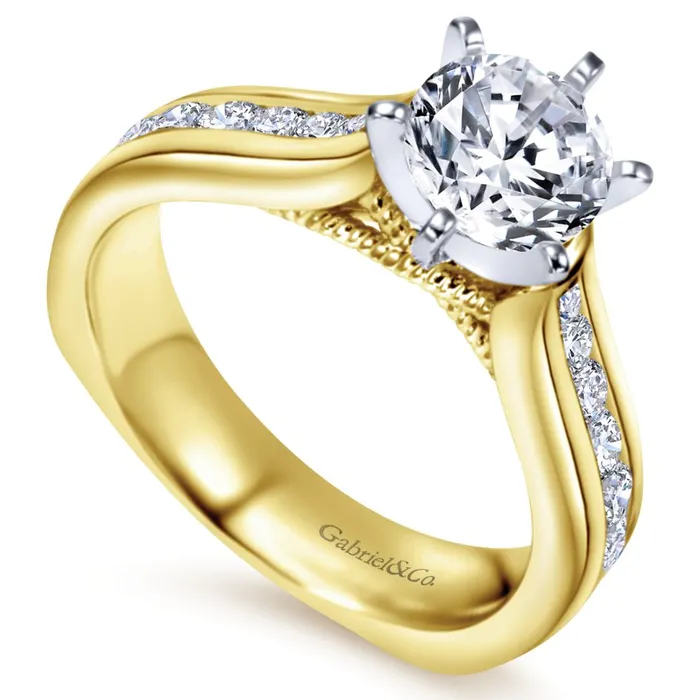 International Diamond Center Rings Gabriel Bridal Collection Yellow Gold Straight Engagement Ring 054 ctw International Diamond Center Rings Gabriel Bridal Collection Yellow Gold Straight Engagement Ring 054 ctw