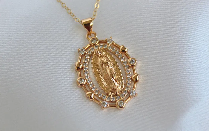Our Lady of Guadalupe Oval Necklace TheLittleCatholic Necklaces
