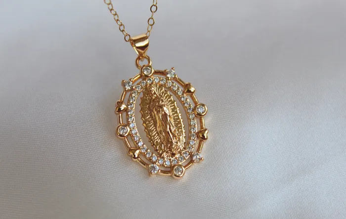 Our Lady of Guadalupe Oval Necklace TheLittleCatholic Necklaces