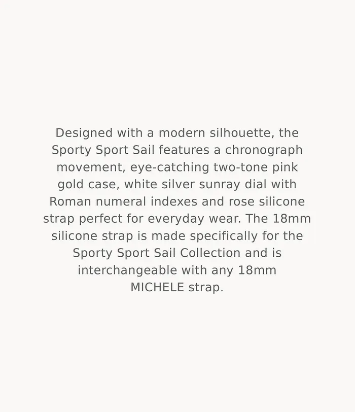 Watches MICHELE Watches MICHELE Watches Sporty Sport Sail Watch 38mm