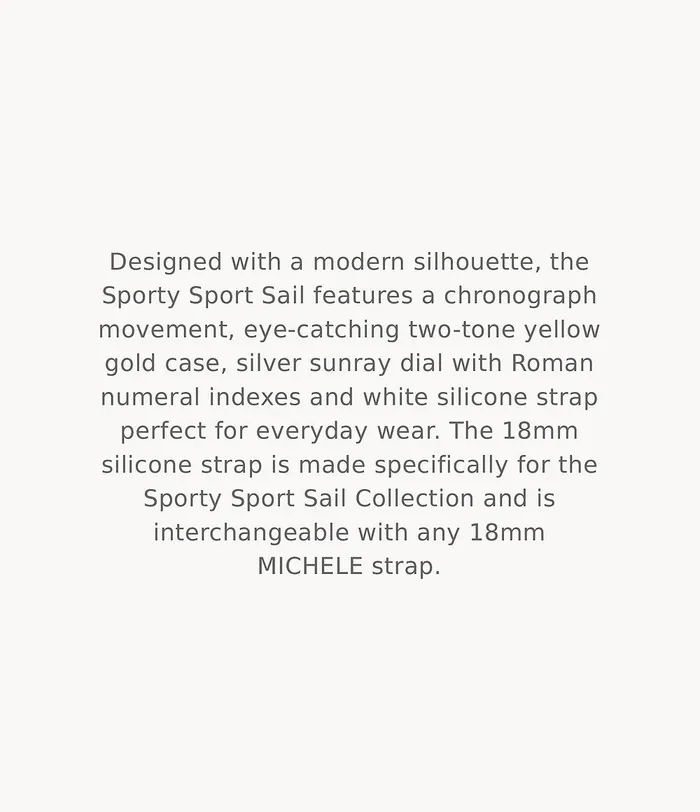Watches MICHELE Watches MICHELE Watches Sporty Sport Sail Watch 38mm