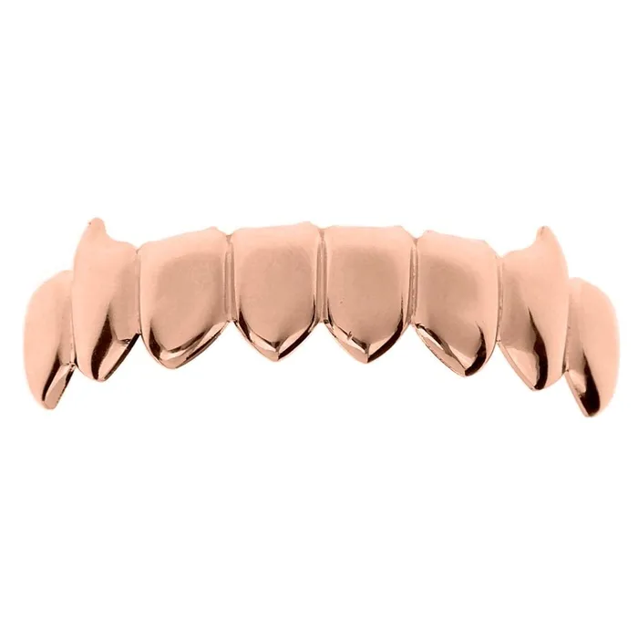 14K Rose Gold Plated Eight Tooth Bottom Vampire Fang Grillz Bling Cartel Admin Earrings 14K Rose Gold Plated Eight Tooth Bottom Vampire Fang Grillz Bling Cartel Admin Earrings