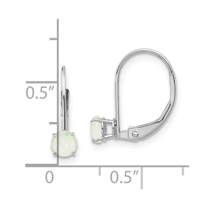14k White Gold 4mm Round OctoberOpal Leverback Earrings Jewelry Earrings 14k White Gold 4mm Round OctoberOpal Leverback Earrings Jewelry Earrings