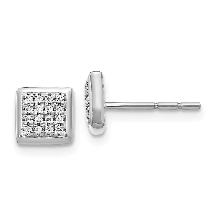 14K White Gold Diamond Post Earrings Jewelry Earrings