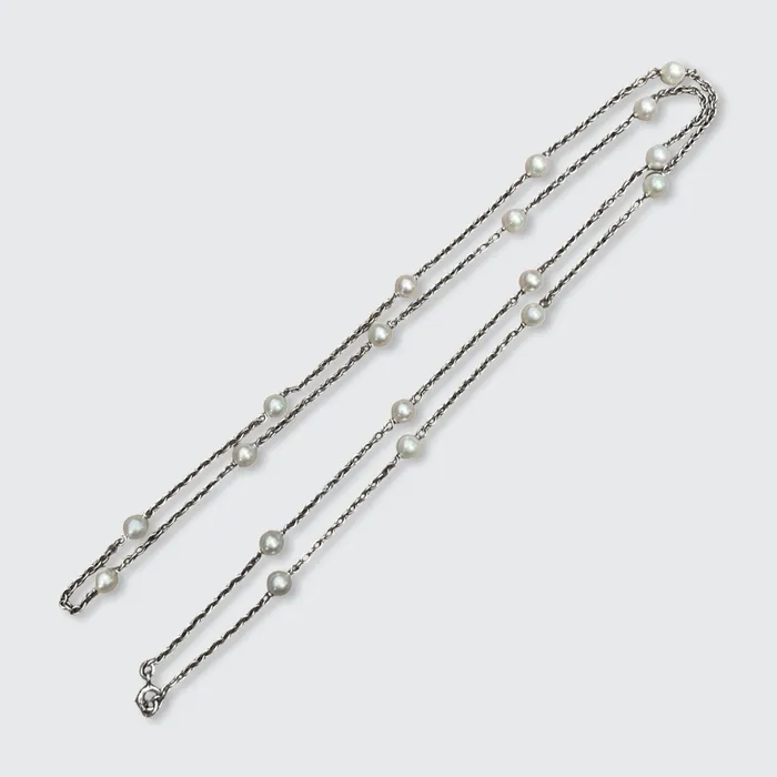 21stfinds Necklaces Reserved payment 14 Platinum Pearl Station Necklace