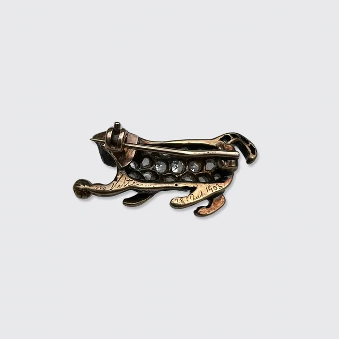21stfinds Rings Belle Epoque RoseCut Diamond Kitten Brooch