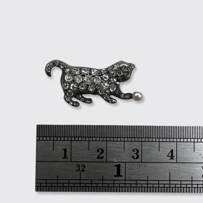 21stfinds Rings Belle Epoque RoseCut Diamond Kitten Brooch