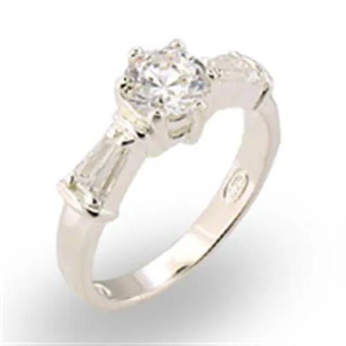 30125 HighPolished 925 Sterling Silver Ring with AAA Grade CZ in Clear Alamode Rings 30125 HighPolished 925 Sterling Silver Ring with AAA Grade CZ in Clear Alamode Rings