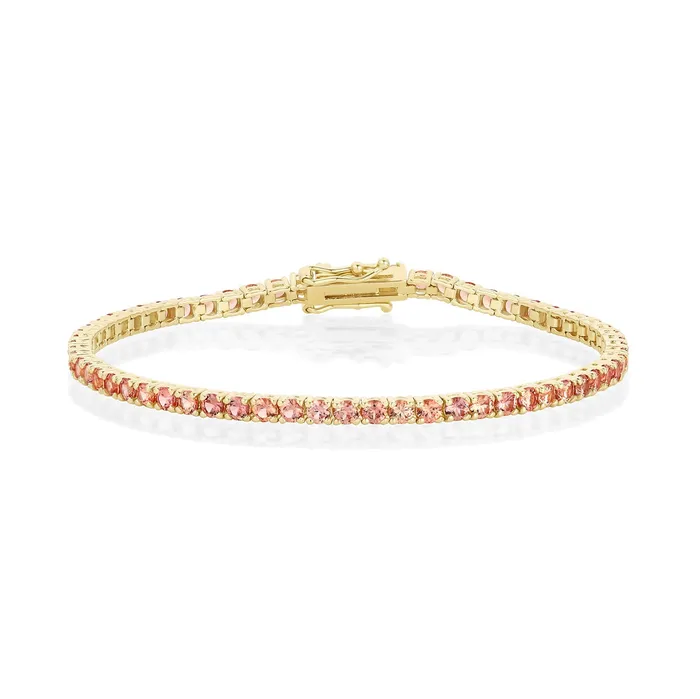 447tcw Orange Sapphire Tennis Bracelet Marrow Fine Bracelets
