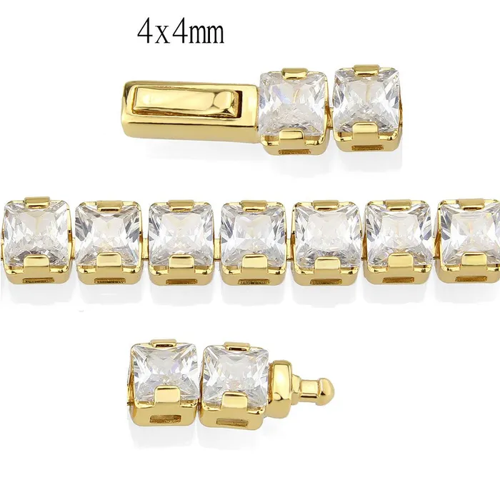 Alamode 3W1698 Gold Brass Bracelet with AAA Grade CZ in Clear Bracelets Alamode 3W1698 Gold Brass Bracelet with AAA Grade CZ in Clear Bracelets