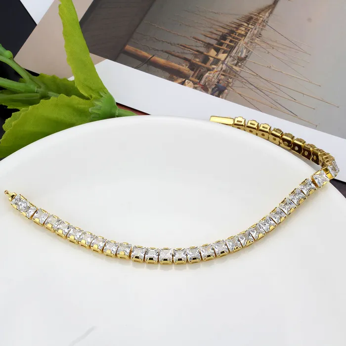 Alamode 3W1698 Gold Brass Bracelet with AAA Grade CZ in Clear Bracelets Alamode 3W1698 Gold Brass Bracelet with AAA Grade CZ in Clear Bracelets