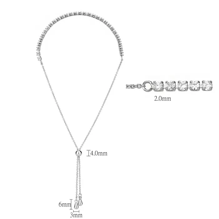 Alamode Bracelets 3W1643 Rhodium Brass Bracelet with AAA Grade CZ in Clear Alamode Bracelets 3W1643 Rhodium Brass Bracelet with AAA Grade CZ in Clear