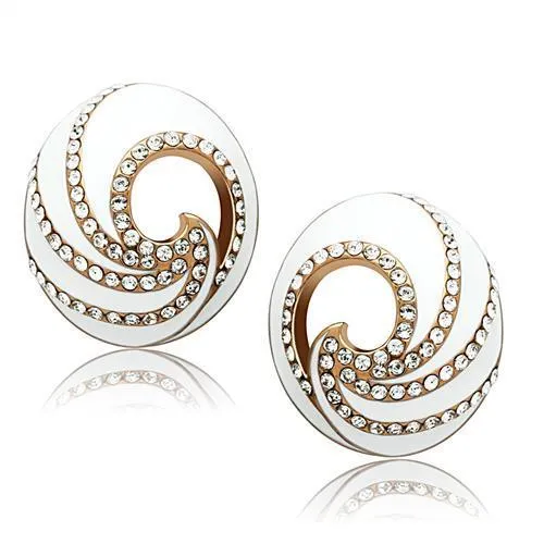 Alamode Earrings GL165 IP Rose GoldIon Plating Brass Earrings with Top Grade Crystal in Clear Alamode Earrings GL165 IP Rose GoldIon Plating Brass Earrings with Top Grade Crystal in Clear