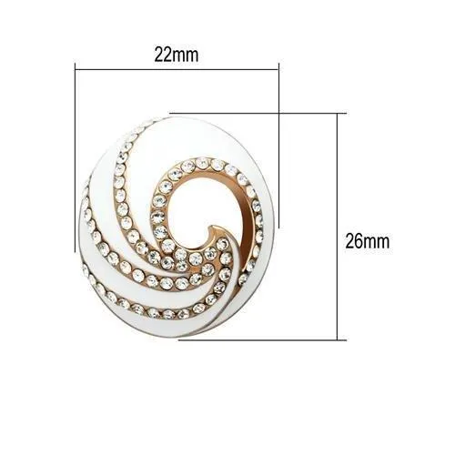 Alamode Earrings GL165 IP Rose GoldIon Plating Brass Earrings with Top Grade Crystal in Clear