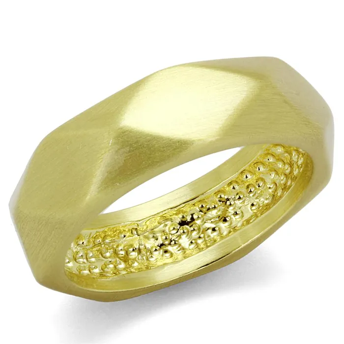 Alamode LO3895 Gold Brush Brass Ring with No Stone Rings