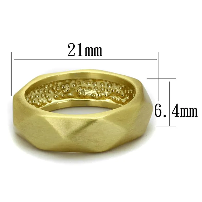 Alamode LO3895 Gold Brush Brass Ring with No Stone Rings