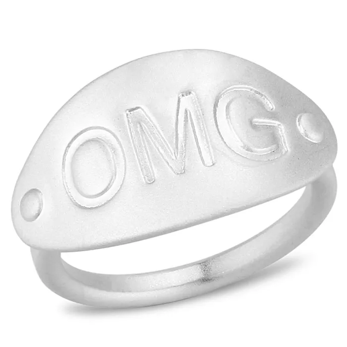 Alamode Rings LO4244 Matte Rhodium Brass Ring with No Stone