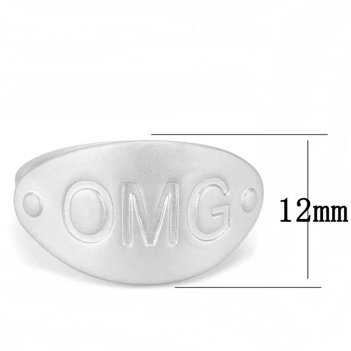 Alamode Rings LO4244 Matte Rhodium Brass Ring with No Stone