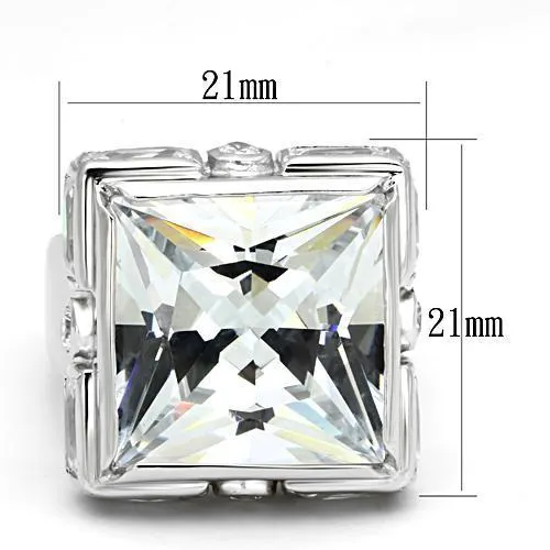Alamode Rings LOAS862 Rhodium 925 Sterling Silver Ring with AAA Grade CZ in Clear
