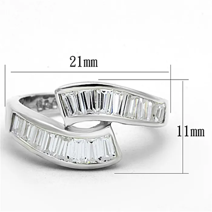 Alamode Rings LOS705 Silver 925 Sterling Silver Ring with AAA Grade CZ in Clear