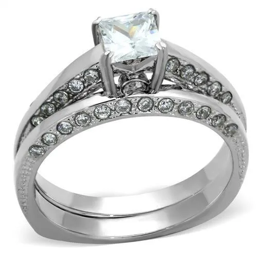 Alamode Rings TK1435 High polished no plating Stainless Steel Ring with AAA Grade CZ in Clear Alamode Rings TK1435 High polished no plating Stainless Steel Ring with AAA Grade CZ in Clear