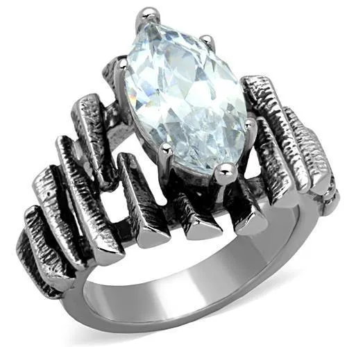 Alamode Rings TK1516 High polished no plating Stainless Steel Ring with AAA Grade CZ in Clear Alamode Rings TK1516 High polished no plating Stainless Steel Ring with AAA Grade CZ in Clear