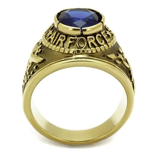Alamode Rings TK414708G IP GoldIon Plating Stainless Steel Ring with Synthetic Synthetic Glass in Montana