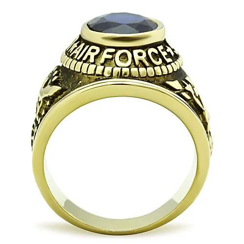 Alamode Rings TK414708G IP GoldIon Plating Stainless Steel Ring with Synthetic Synthetic Glass in Montana