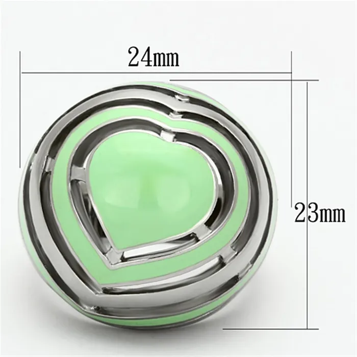 Alamode TK1140 High polished no plating Stainless Steel Ring with Epoxy in Emerald Rings