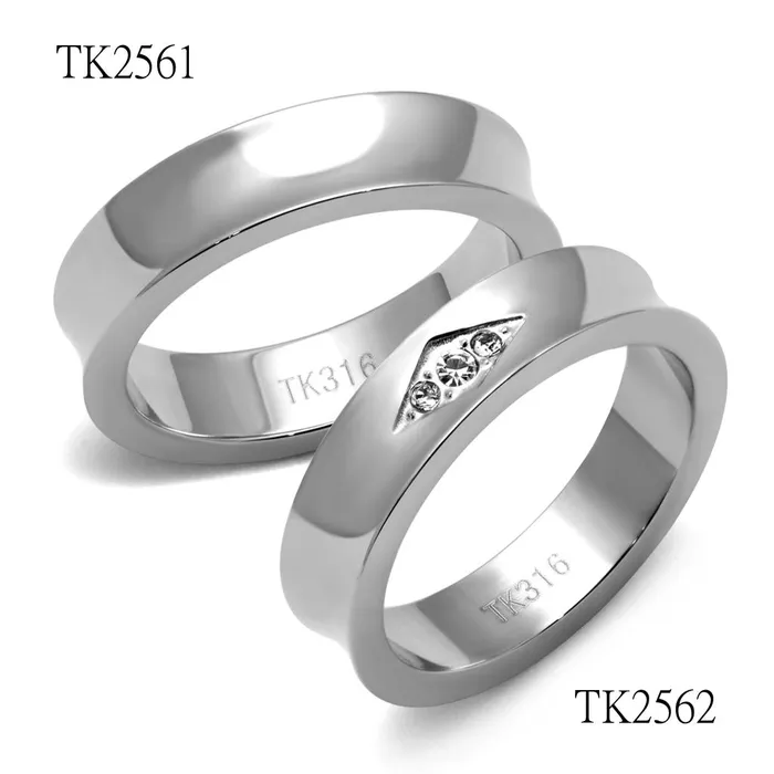 Alamode TK2561 High polished no plating Stainless Steel Ring with No Stone Rings