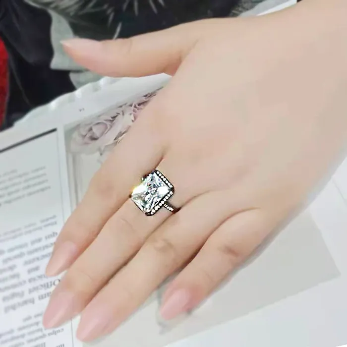 Alamode TK3794 IP Black Ion Plating Stainless Steel Ring with AAA Grade CZ in Clear Rings Alamode TK3794 IP Black Ion Plating Stainless Steel Ring with AAA Grade CZ in Clear Rings
