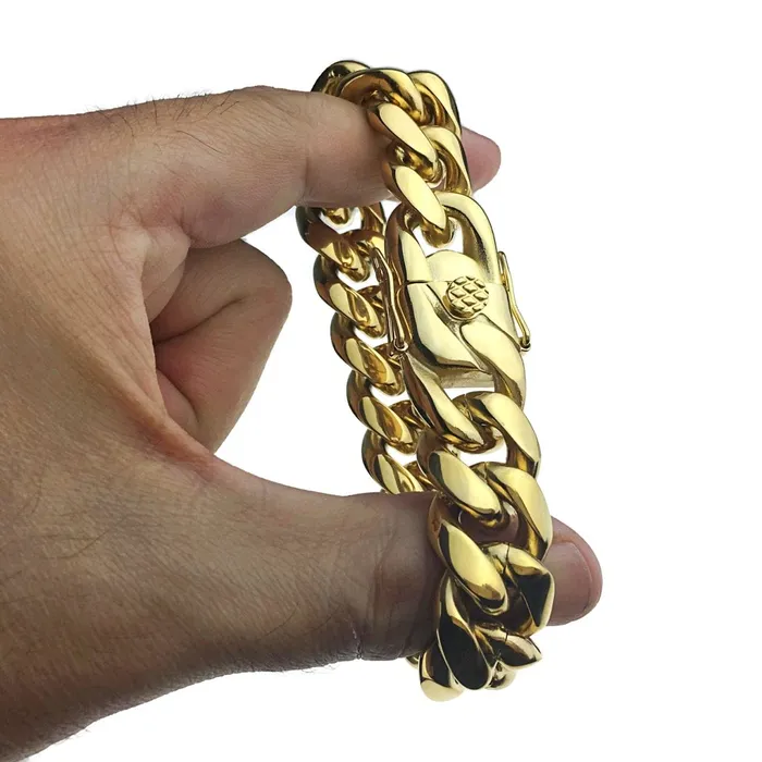 Bling Cartel Admin Bracelets 24K Gold Plated 316L Stainless Steel Bracelet 75 85 95 x 18MM Thick Bling Cartel Admin Bracelets 24K Gold Plated 316L Stainless Steel Bracelet 75 85 95 x 18MM Thick