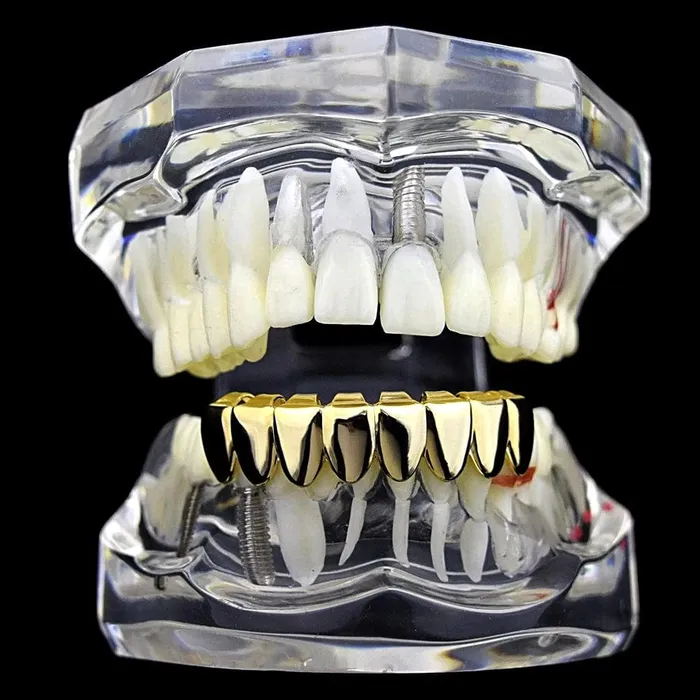Bling Cartel Admin PreStyled Sets 14K Gold Plated 8 Bottom Teeth Eight Tooth Plain Grillz