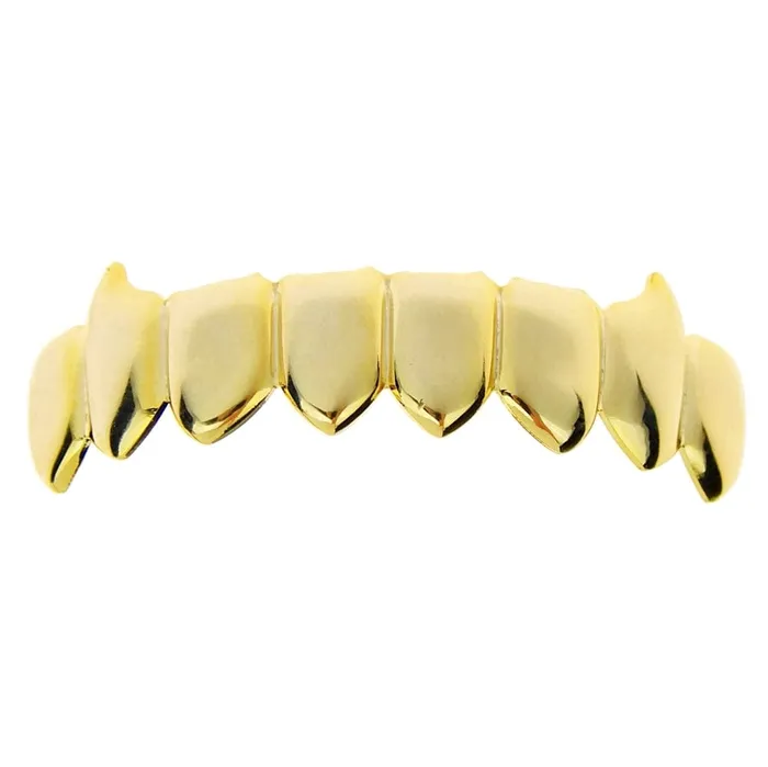Bling Cartel Admin PreStyled Sets 14K Gold Plated Eight Bottom Teeth Vampire Fangs Grillz Bling Cartel Admin PreStyled Sets 14K Gold Plated Eight Bottom Teeth Vampire Fangs Grillz