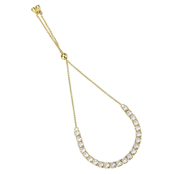 Bracelets Alamode 3W1650 Gold Brass Bracelet with AAA Grade CZ in Clear Bracelets Alamode 3W1650 Gold Brass Bracelet with AAA Grade CZ in Clear