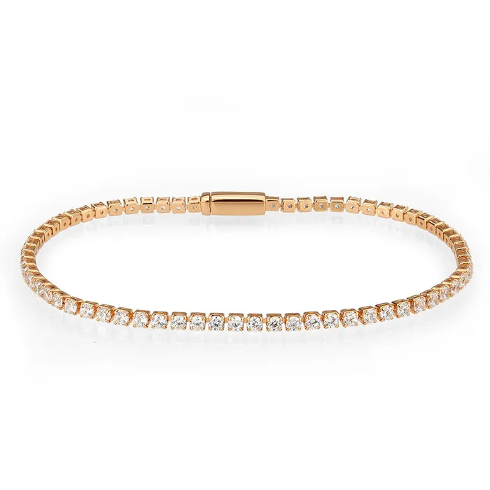 Bracelets Alamode 3W1687 Rose Gold Brass Bracelet with AAA Grade CZ in Clear