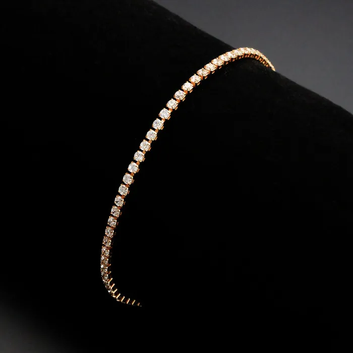 Bracelets Alamode 3W1687 Rose Gold Brass Bracelet with AAA Grade CZ in Clear Bracelets Alamode 3W1687 Rose Gold Brass Bracelet with AAA Grade CZ in Clear