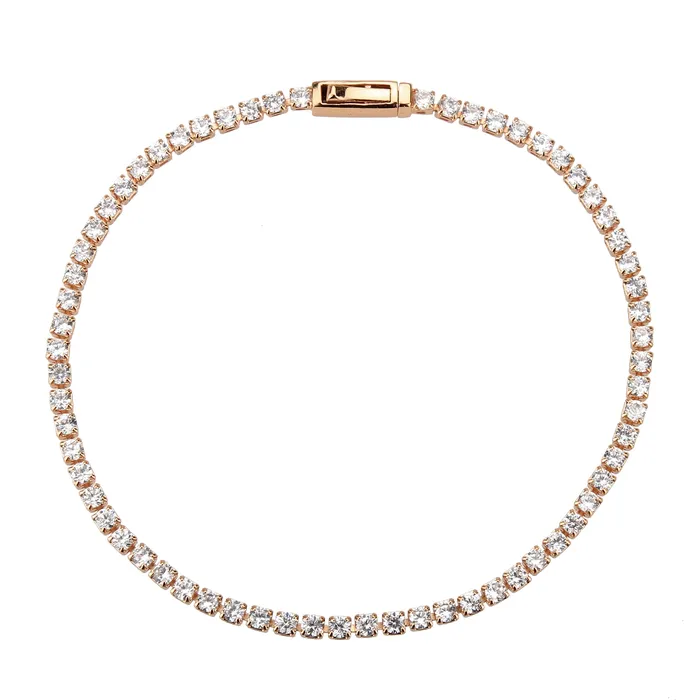 Bracelets Alamode 3W1687 Rose Gold Brass Bracelet with AAA Grade CZ in Clear Bracelets Alamode 3W1687 Rose Gold Brass Bracelet with AAA Grade CZ in Clear