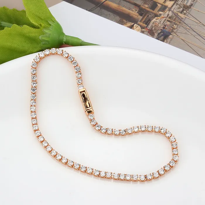 Bracelets Alamode 3W1687 Rose Gold Brass Bracelet with AAA Grade CZ in Clear Bracelets Alamode 3W1687 Rose Gold Brass Bracelet with AAA Grade CZ in Clear