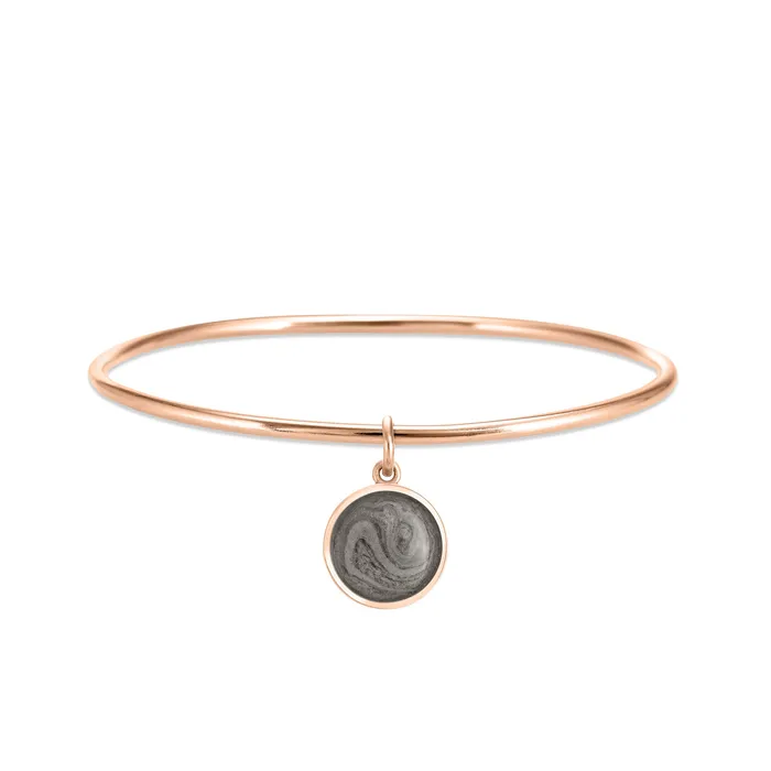 Bracelets closebymejewelry Single Bangle Bracelet with Various Cremation Charms in 14K Rose Gold Bracelets closebymejewelry Single Bangle Bracelet with Various Cremation Charms in 14K Rose Gold