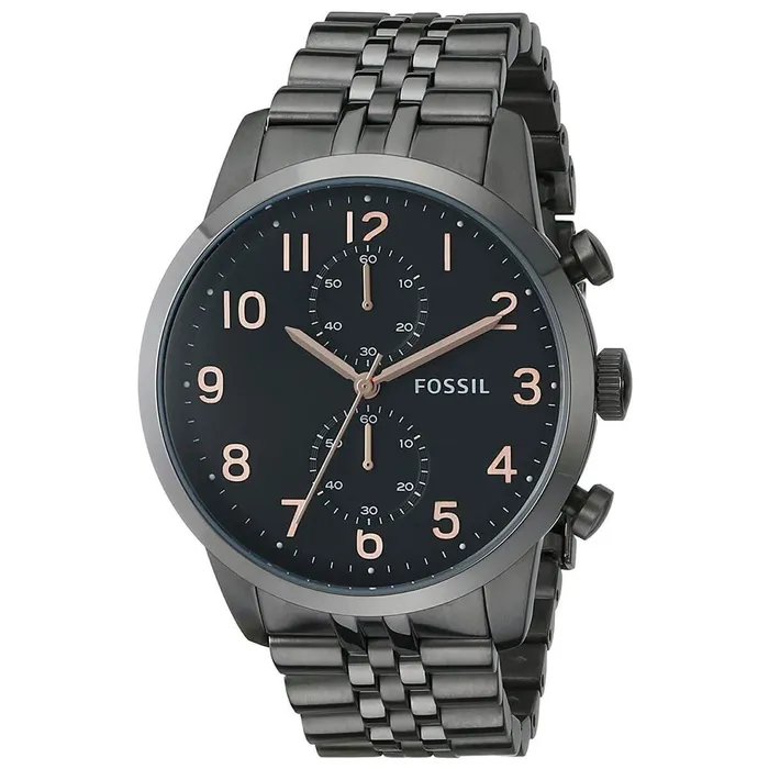 Bracelets Fossil Fossil Mens Chronograph Watch Townsman Black Dial Gunmetal Bracelet FS4934 Bracelets Fossil Fossil Mens Chronograph Watch Townsman Black Dial Gunmetal Bracelet FS4934