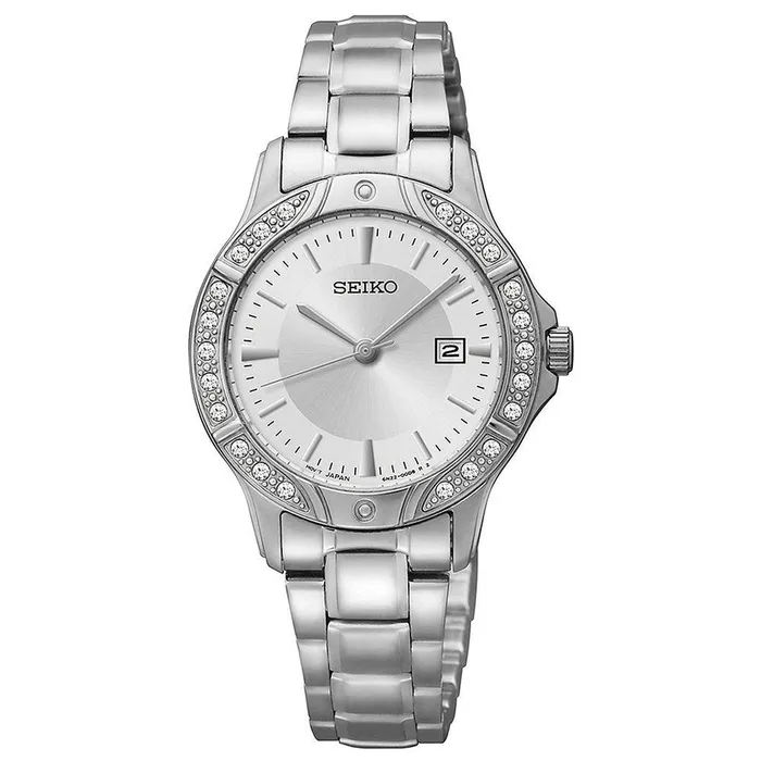 Bracelets Seiko SUR853 Womens Crystal Silver Dial Stainless Steel Watch Seiko Bracelets Seiko SUR853 Womens Crystal Silver Dial Stainless Steel Watch Seiko