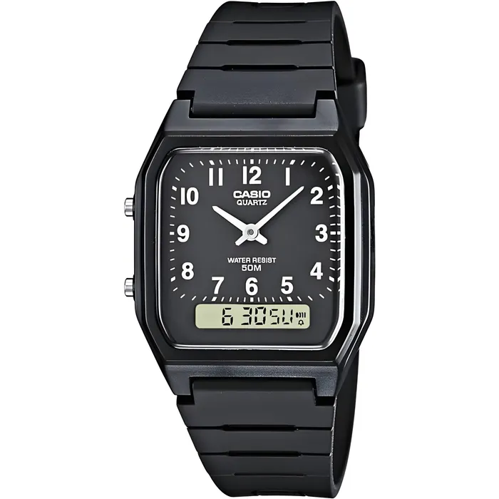 Casio Mens Watch Quartz AnalogDigital Black Case Resin Strap AW48H1B Casio Watches Casio Mens Watch Quartz AnalogDigital Black Case Resin Strap AW48H1B Casio Watches