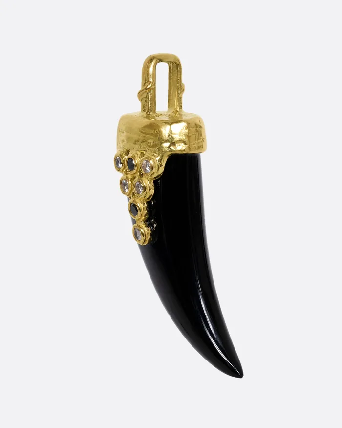 Charm Necklaces KAREN KARCH Luck Horn Onyx and Diamond Charm Charm Necklaces KAREN KARCH Luck Horn Onyx and Diamond Charm