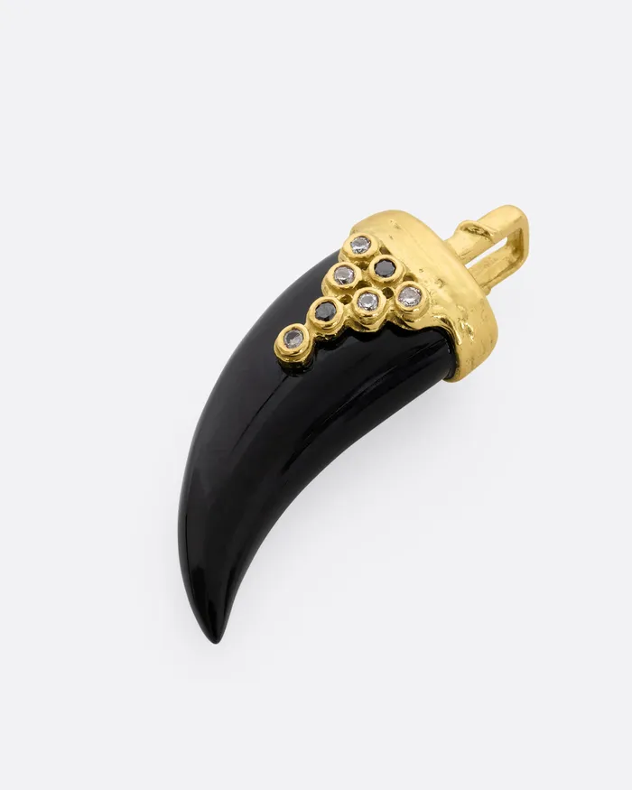 Charm Necklaces KAREN KARCH Luck Horn Onyx and Diamond Charm Charm Necklaces KAREN KARCH Luck Horn Onyx and Diamond Charm