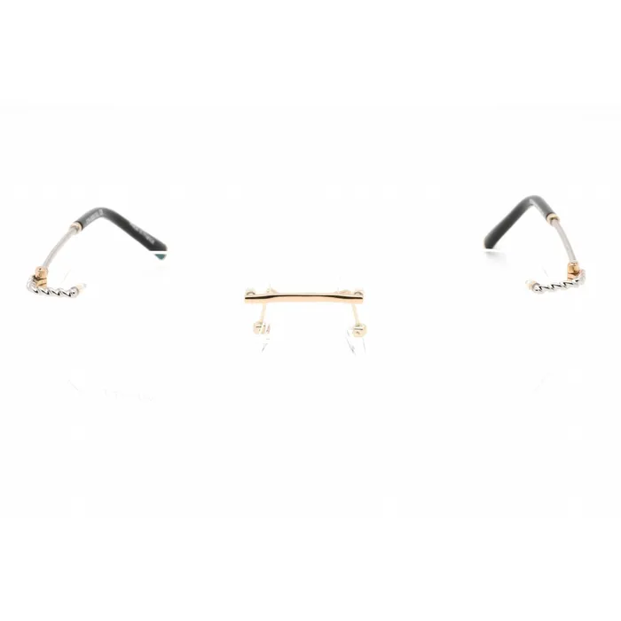 Charriol Charriol Mens Eyeglasses Rimless Shiny GoldSilver Round Titanium PC75099 C03 Rings