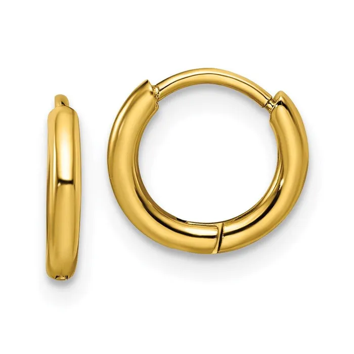 Chisel Earrings Stainless Steel Polished Yellow IPplated 16mm Hinged Hoop Earrings Chisel Earrings Stainless Steel Polished Yellow IPplated 16mm Hinged Hoop Earrings