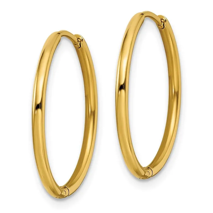 Chisel Earrings Stainless Steel Polished Yellow IPplated 16mm Hinged Hoop Earrings Chisel Earrings Stainless Steel Polished Yellow IPplated 16mm Hinged Hoop Earrings