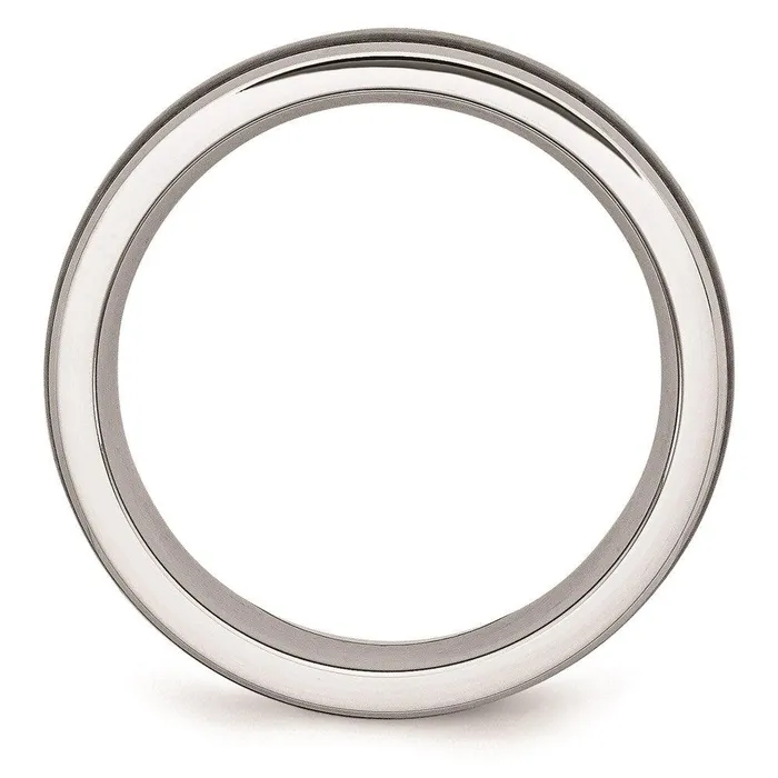Chisel Rings Cobalt Black Carbon Fiber Inlay 8mm Polished Band Chisel Rings Cobalt Black Carbon Fiber Inlay 8mm Polished Band